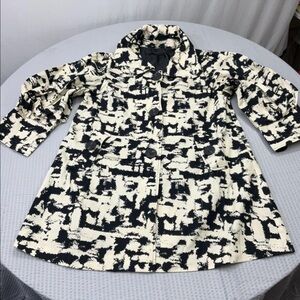 Hazel Black and Cream Trench Coat